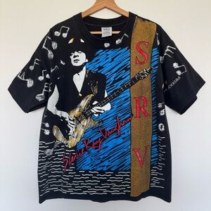 Vintage 1992 Stevie Ray Vaughan T-Shirt Mens XL AOP 90s Tour Rock Band Music Tee